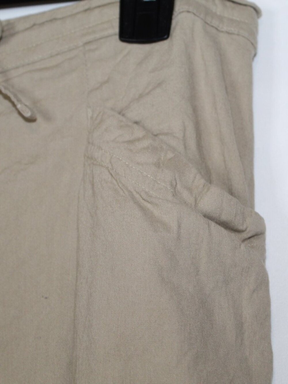 Athleta women's pants size XS tan linen cargo pants mid rise straight leg - Picture 7 of 14
